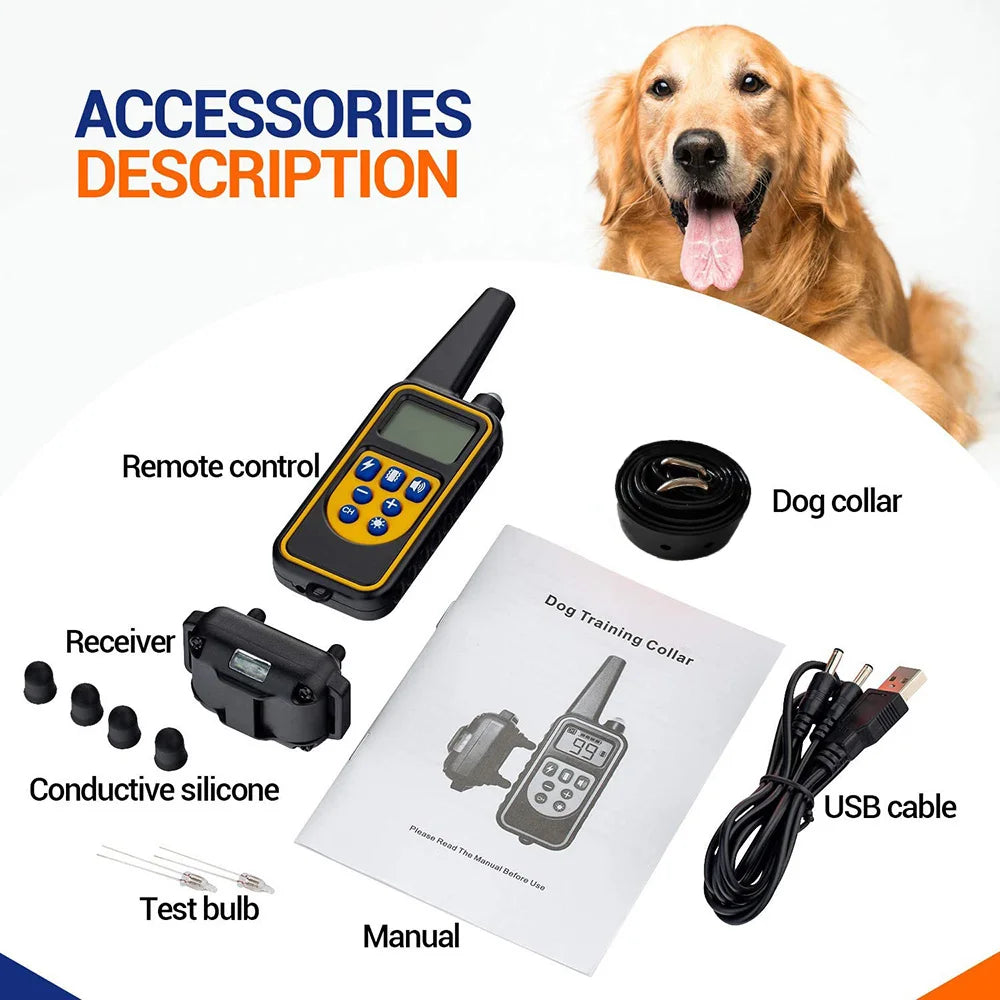 800m Digital Dog Training Collar Waterproof Rechargeable Remote Control