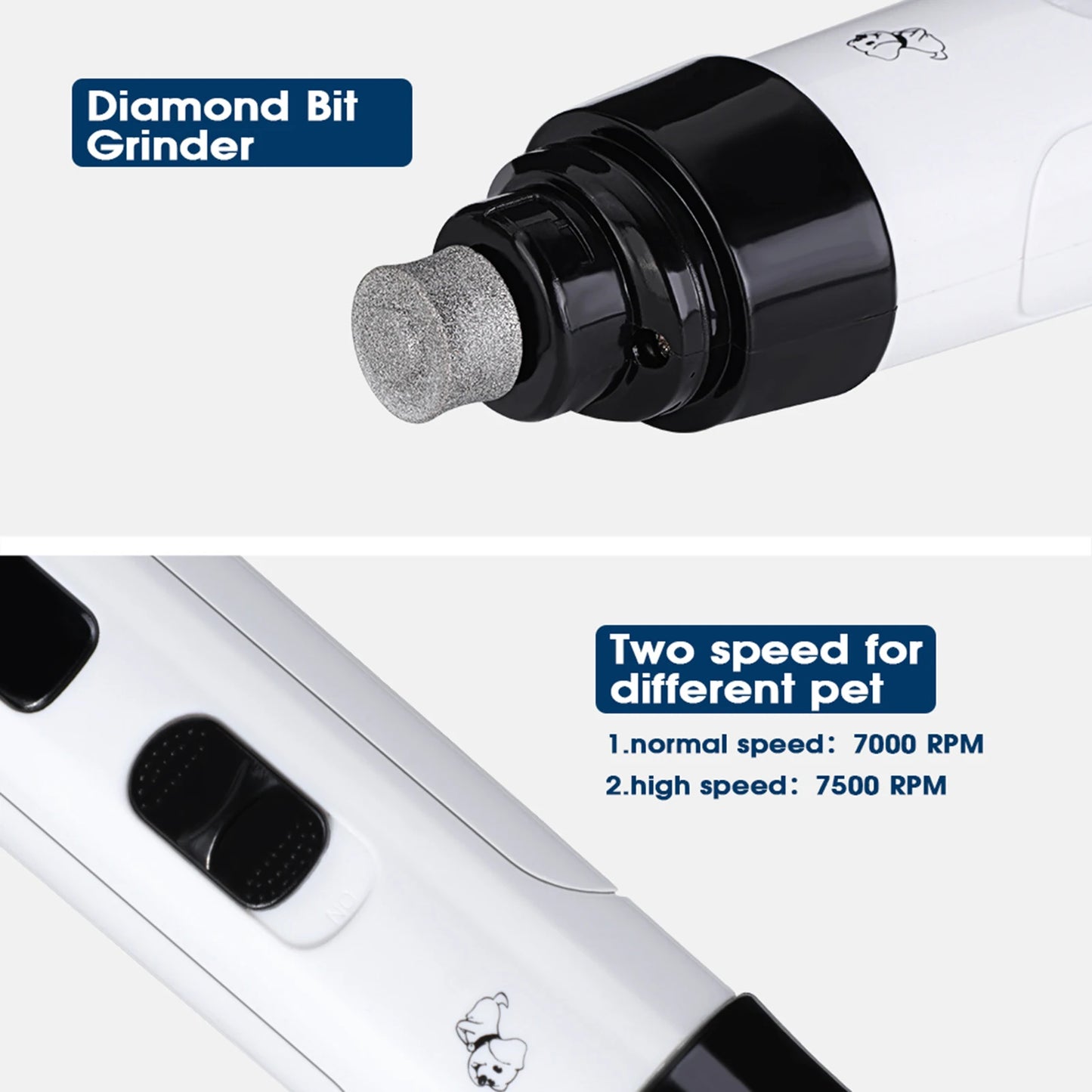 Pet Nail Grinder, Quiet Electric Nail Clipper with USB Rechargeable