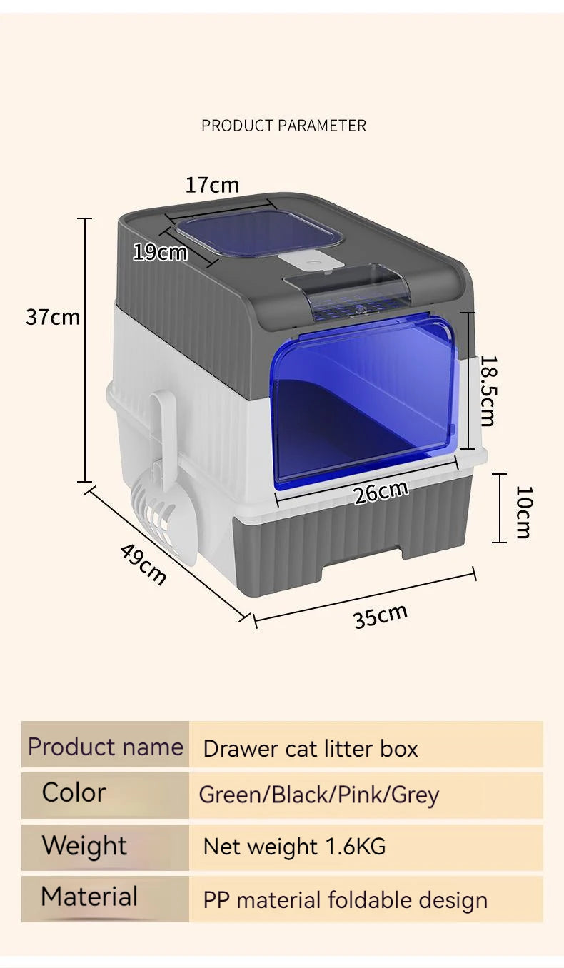 Cat Litter Box Large Rechargeable Self-cleaning