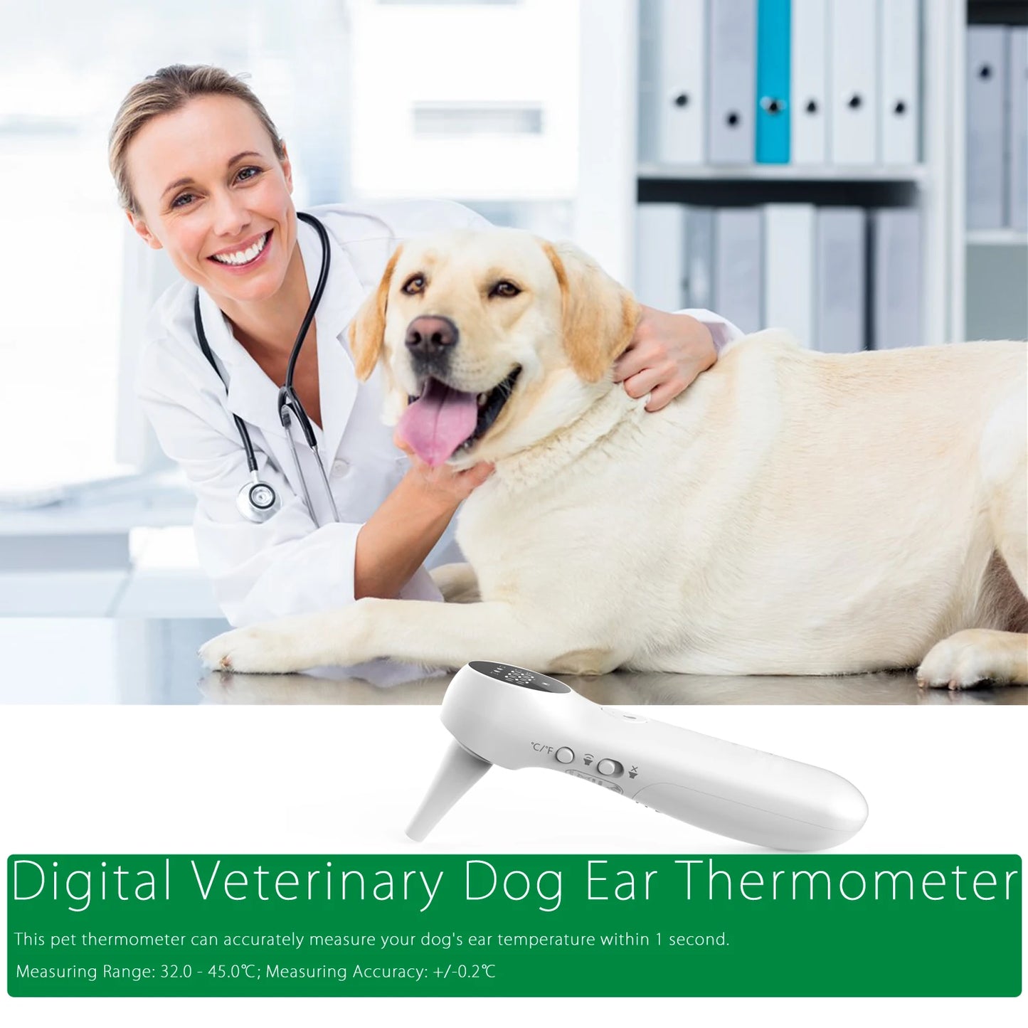 Pet Ear Thermometer for Dogs and Livestock