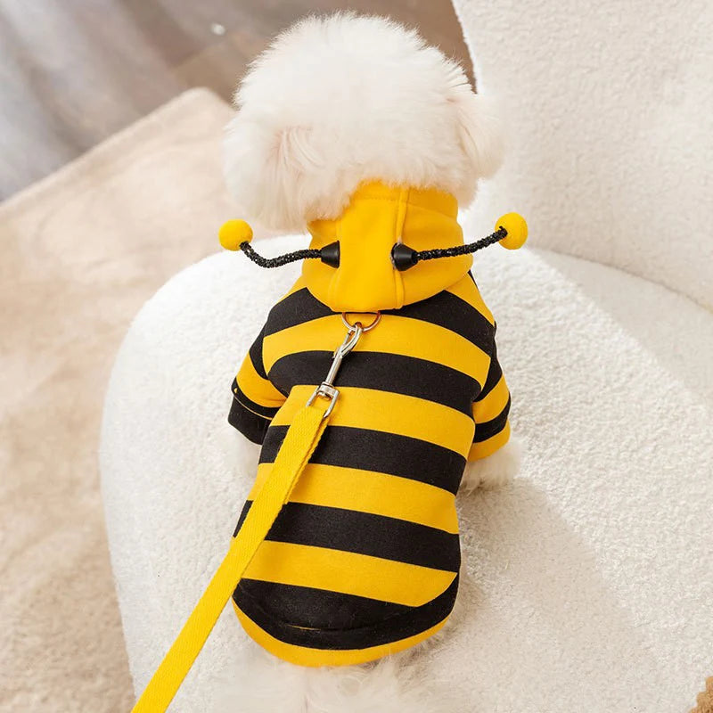 Funny Pet Cat Clothes Hooded Stripe