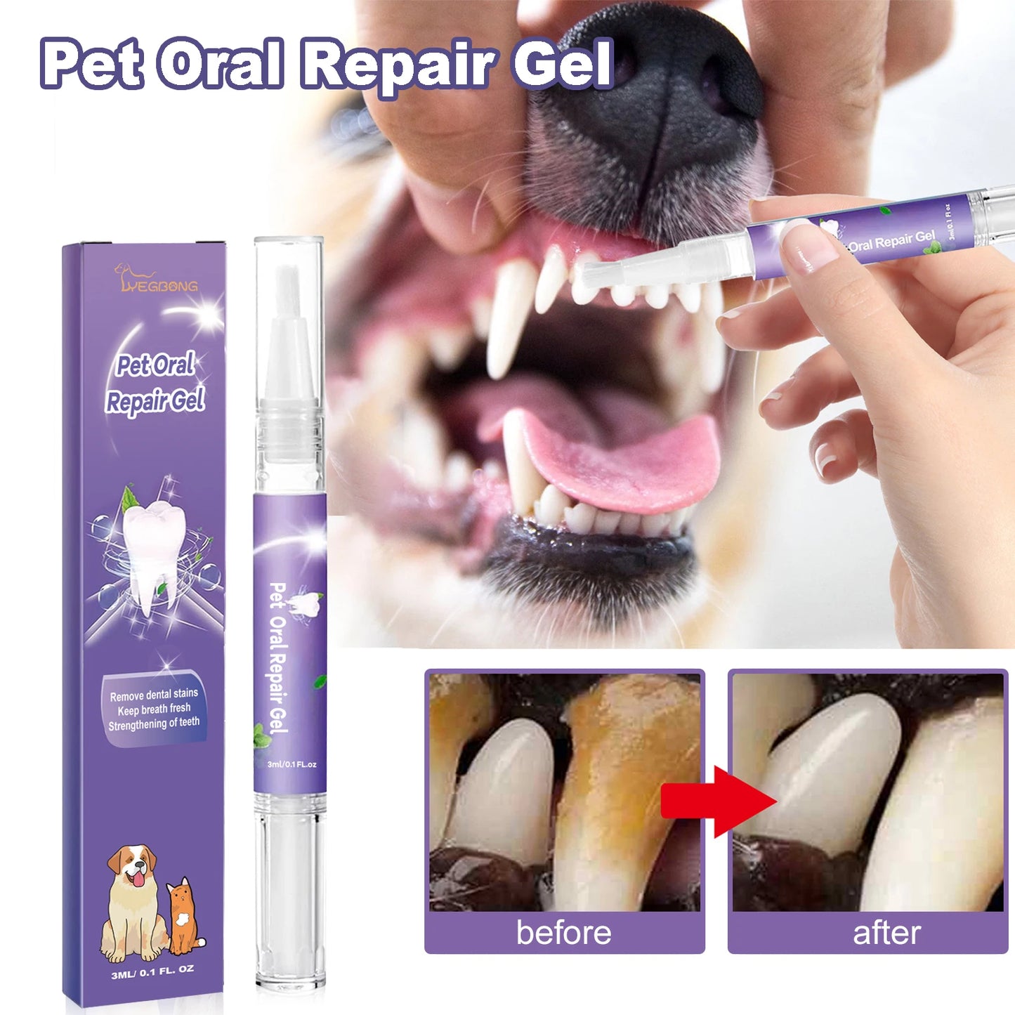 Pet Dental Care Gel 3ml Teeth Cleaning