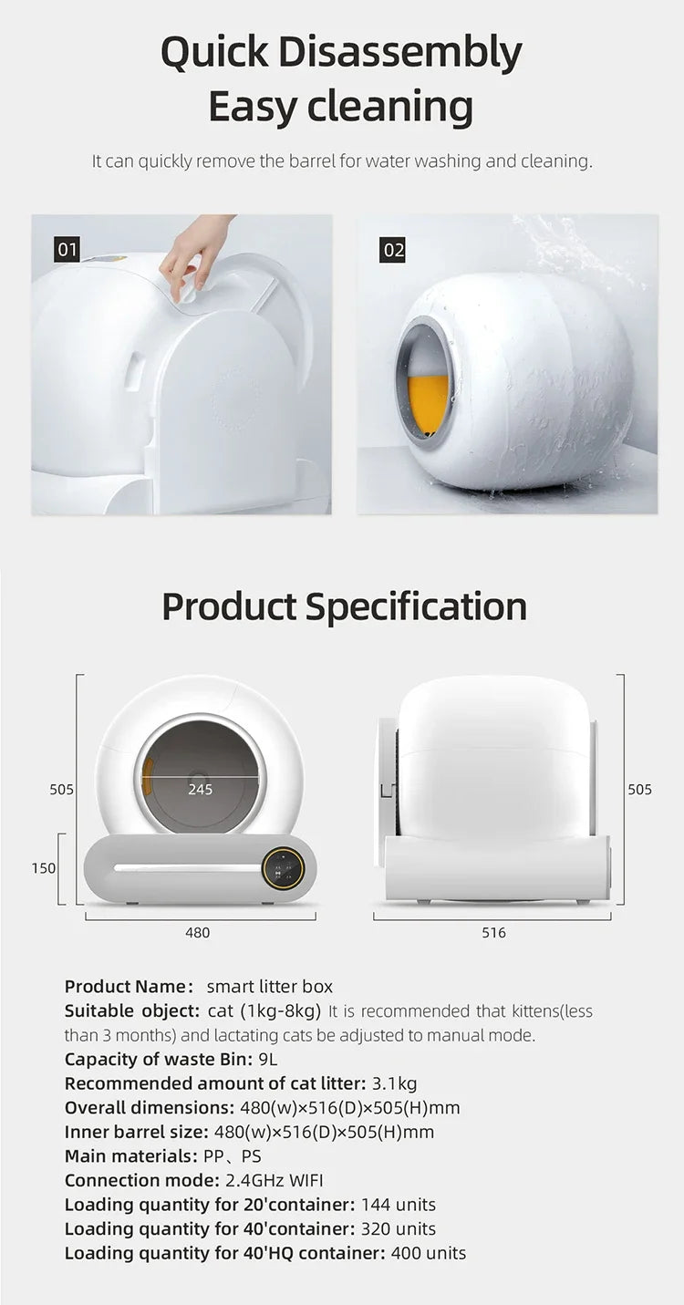 Automatic Smart Cat Litter Box Self-cleaning