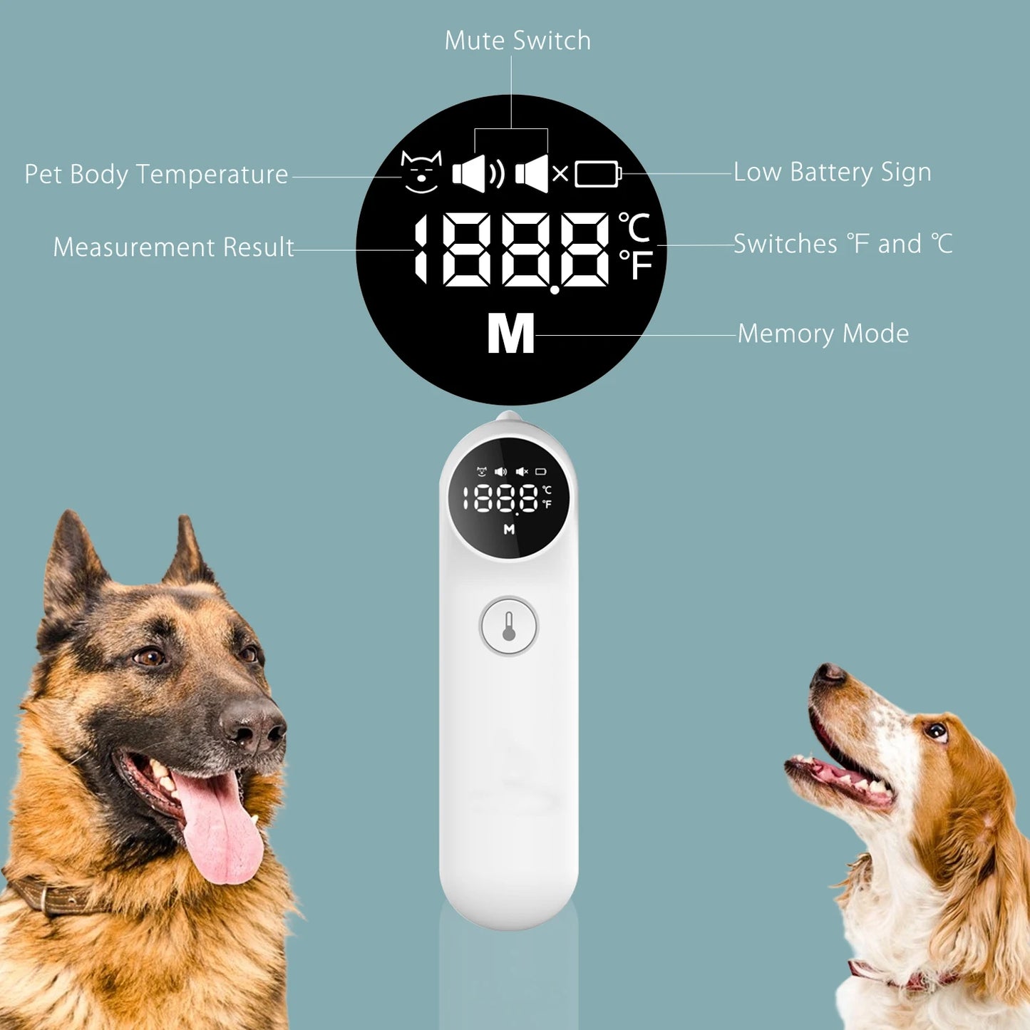 Pet Ear Thermometer for Dogs and Livestock