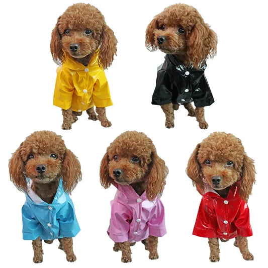 Dog Clothes- Waterproof Jackets, Hooded Raincoats with Reflective Strip
