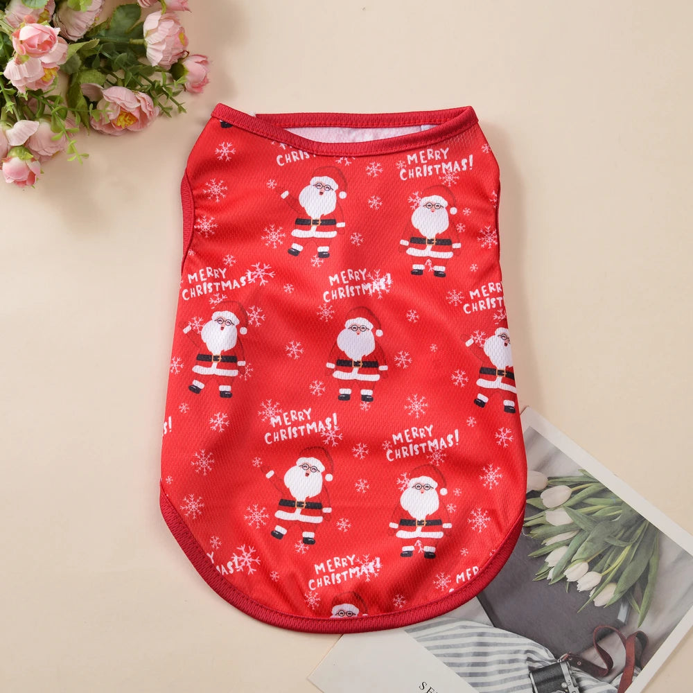 Funny Santa Claus Print Puppy Outfits