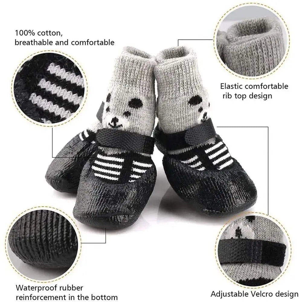 2 Pair Pet Dog Shoes Socks Waterproof