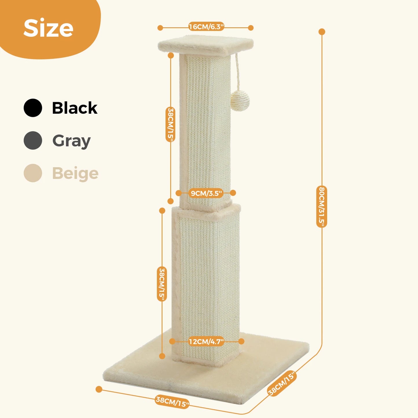 80CM Cat Scratching Post for Indoor