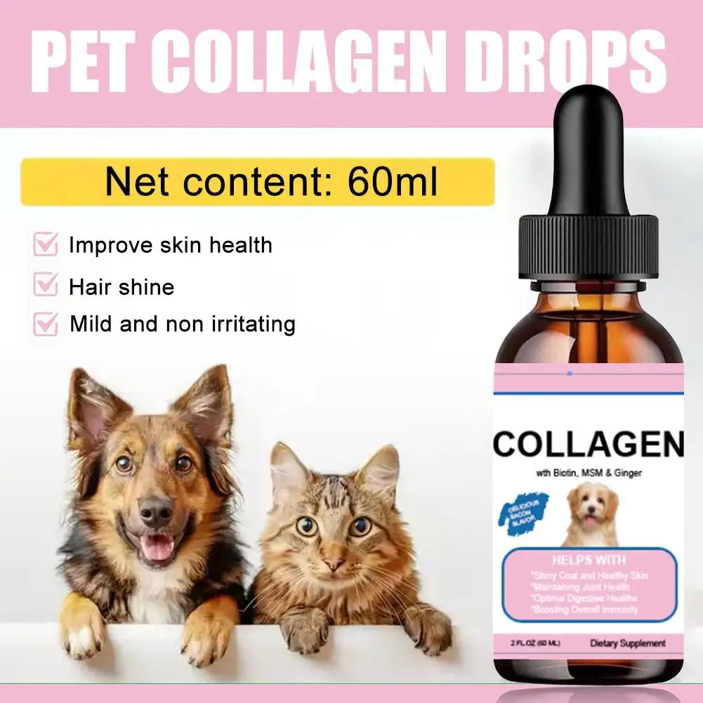 Pet Collagen Drops For Dogs And Cats Healthy Nutritional Supplement
