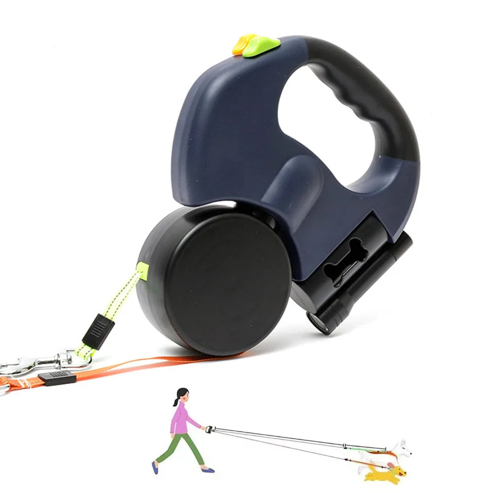 Dog Leash, Two-in-one Double-headed Automatic Retractable Leash
