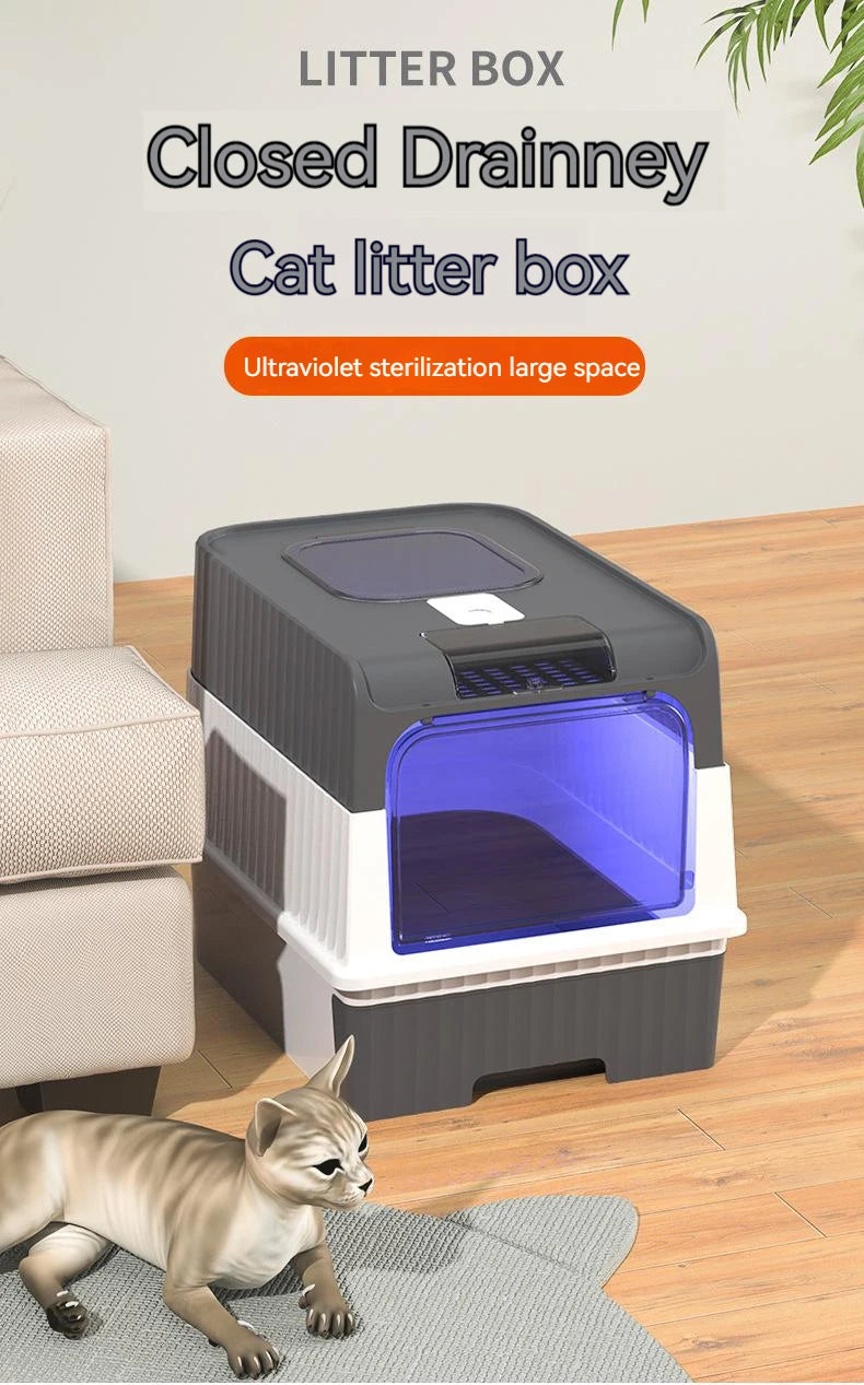 Cat Litter Box Large Rechargeable Self-cleaning