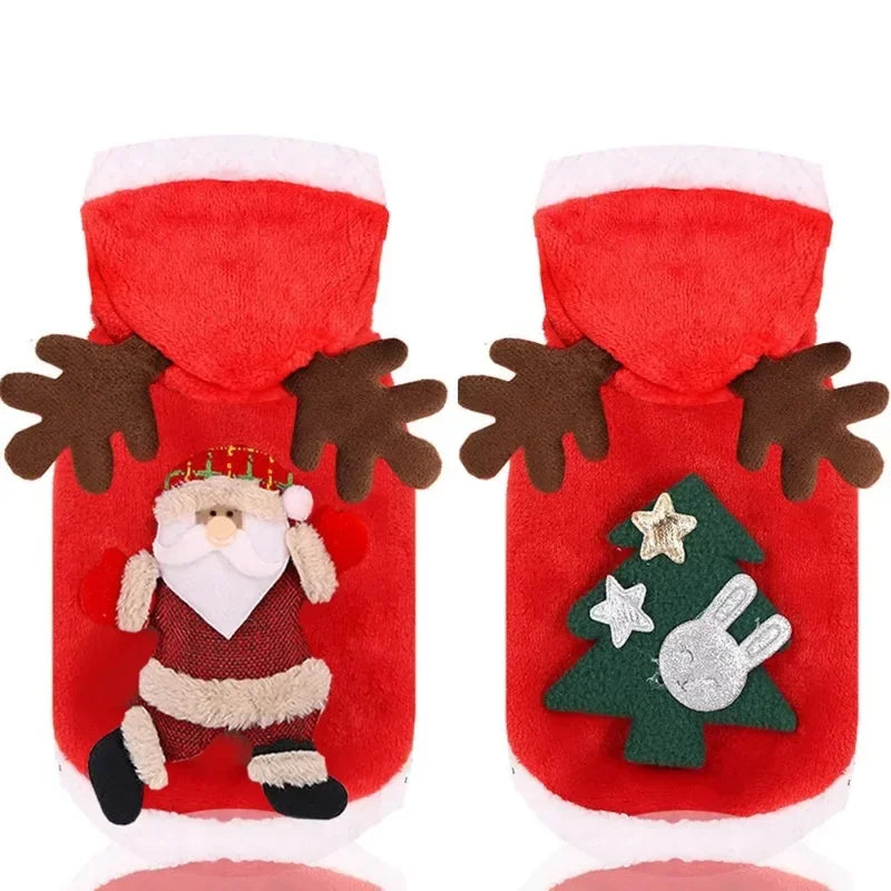 Pet Clothes Elk Santa Claus Hoodies