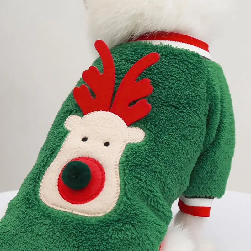 Pet Clothes Elk Santa Claus Hoodies