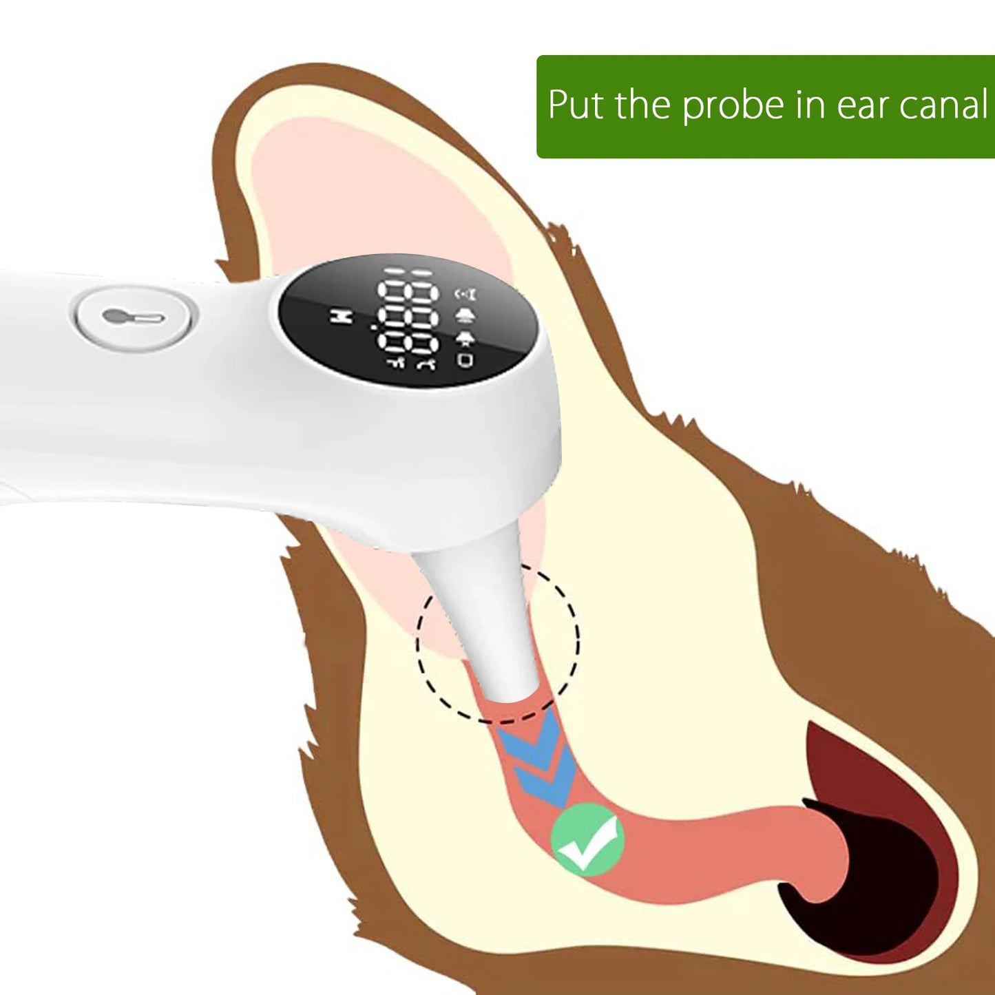 Pet Ear Thermometer for Dogs and Livestock