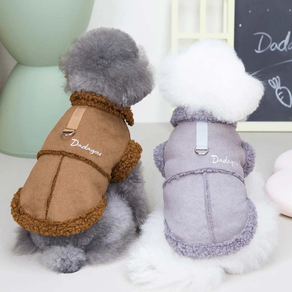 Dog Clothes With Warm Fur Collar