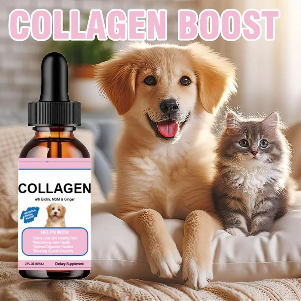 Pet Collagen Drops For Dogs And Cats Healthy Nutritional Supplement