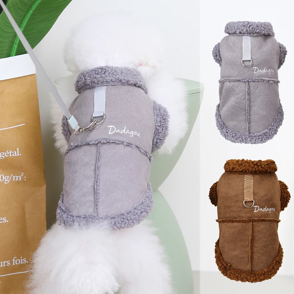 Dog Clothes With Warm Fur Collar