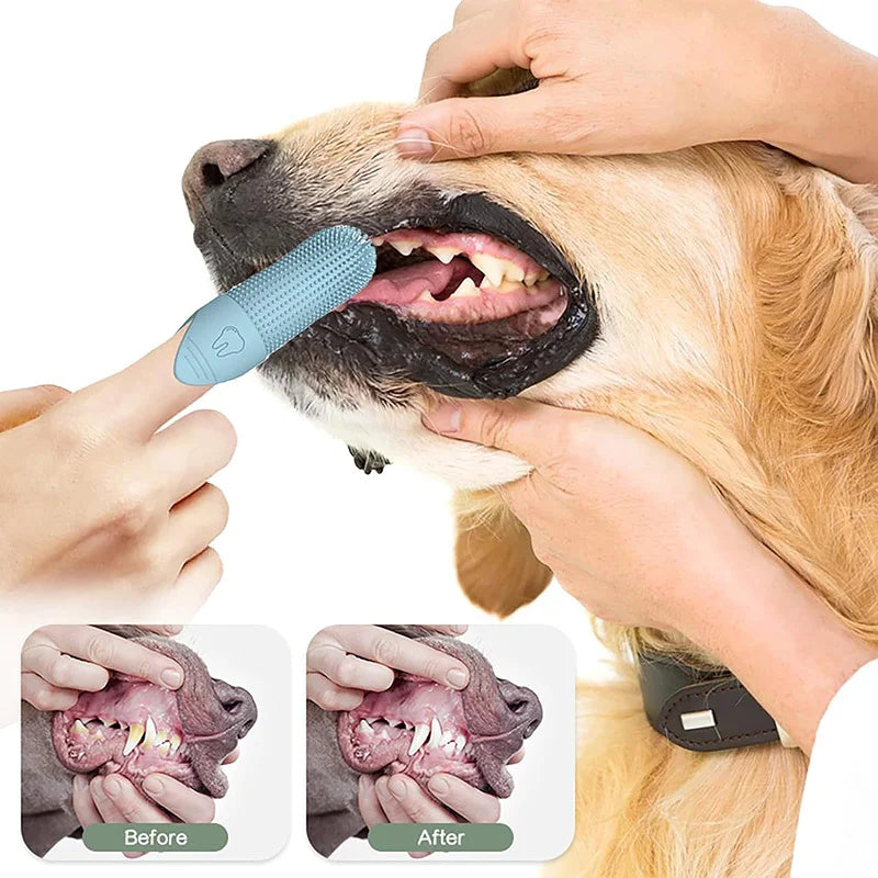 Dog Toothbrush, 360° Cleaning Finger Toothbrush