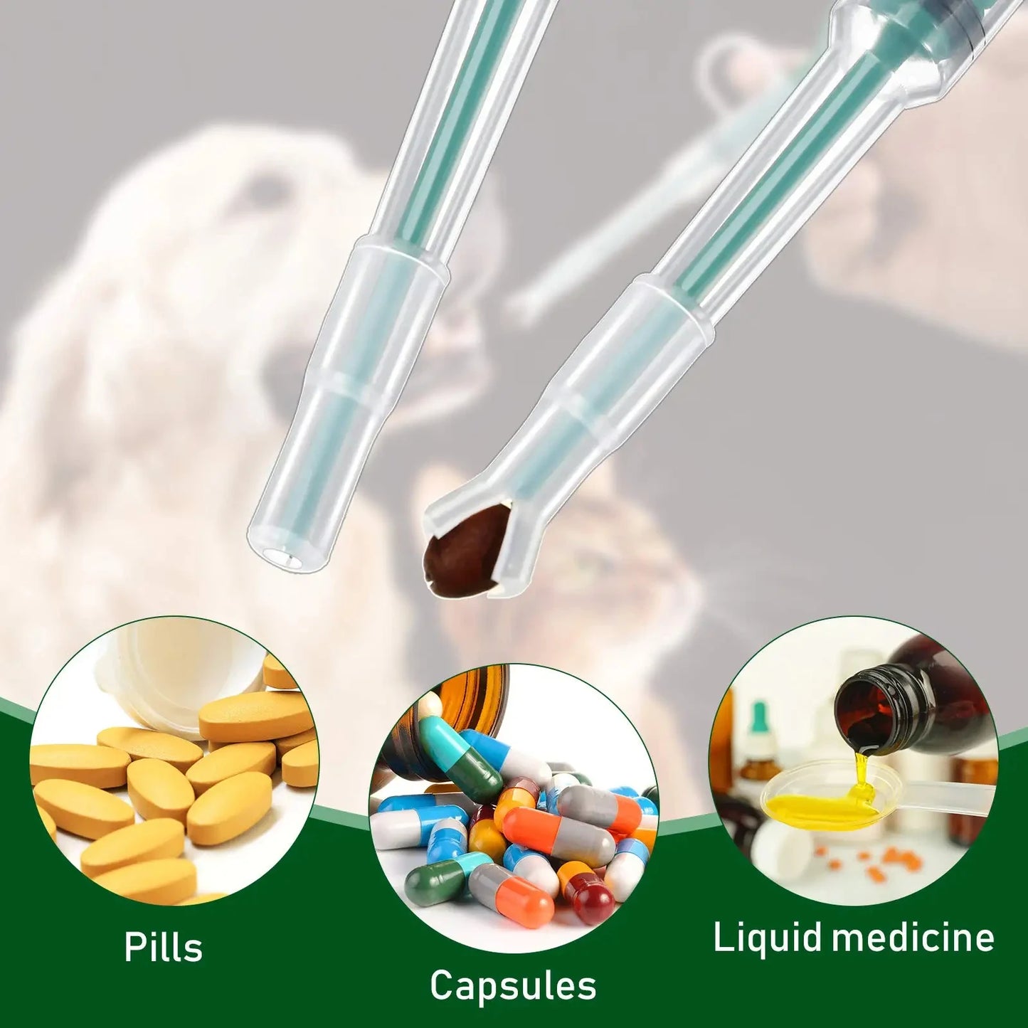 Medication Dispenser, Pressing Feeding Stick for Cats and Dogs