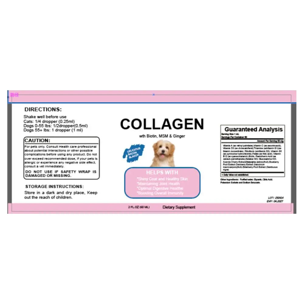 Pet Collagen Drops For Dogs And Cats Healthy Nutritional Supplement