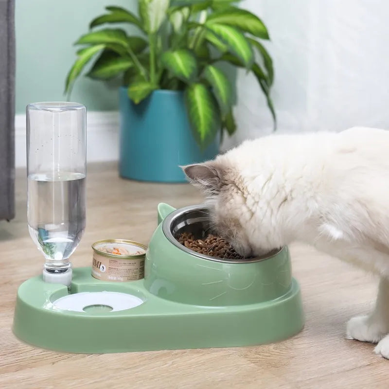 New 2-in-1 Cat Bowl Water Dispenser Automatic Water Storage