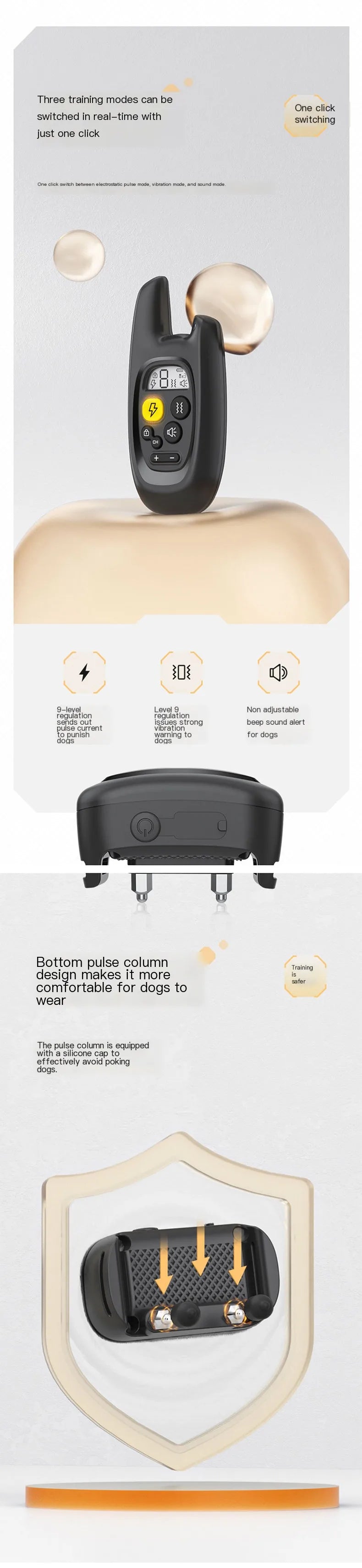 Dog training device remote control barking