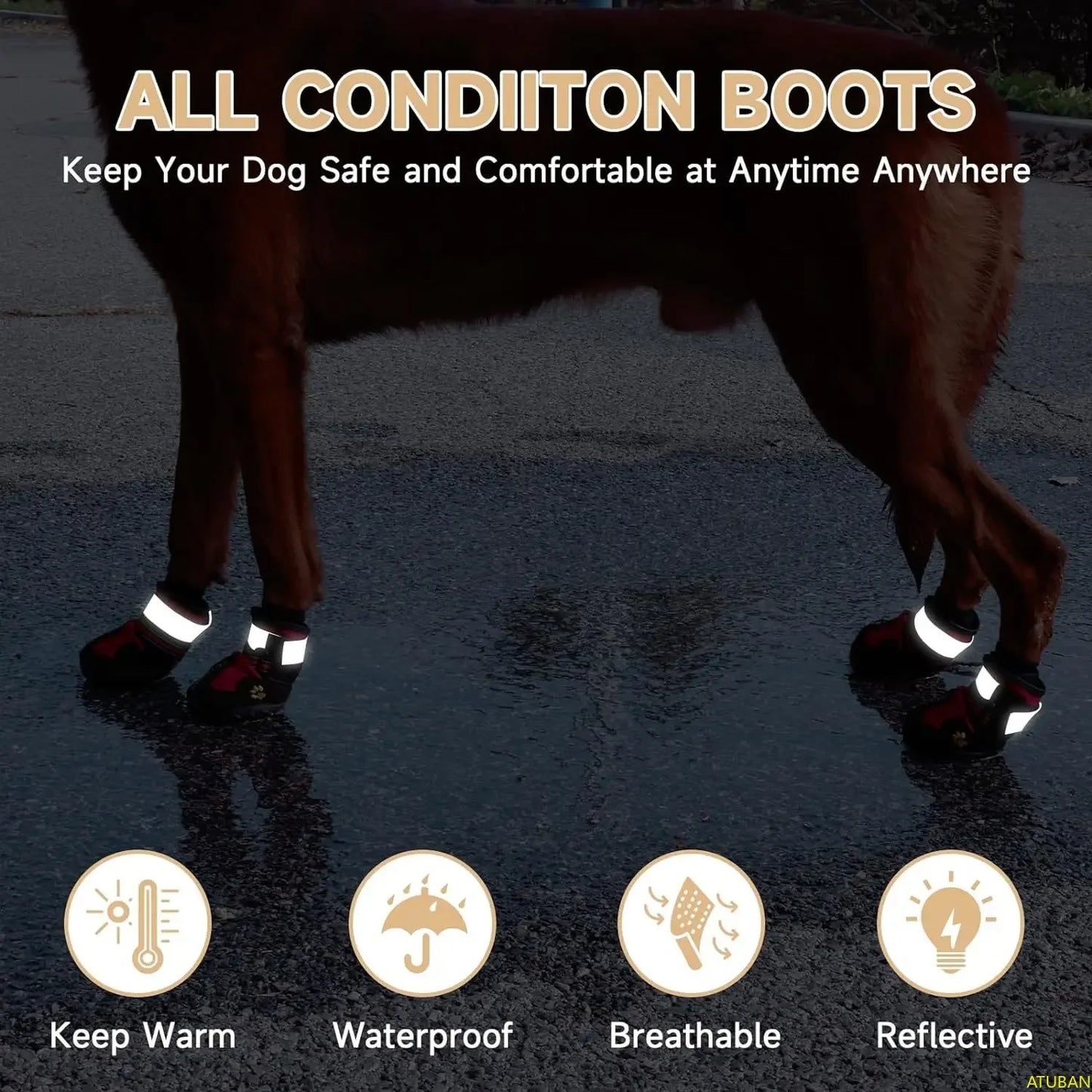 Dog Shoes-Waterproof Boots Comfortable and Breathable
