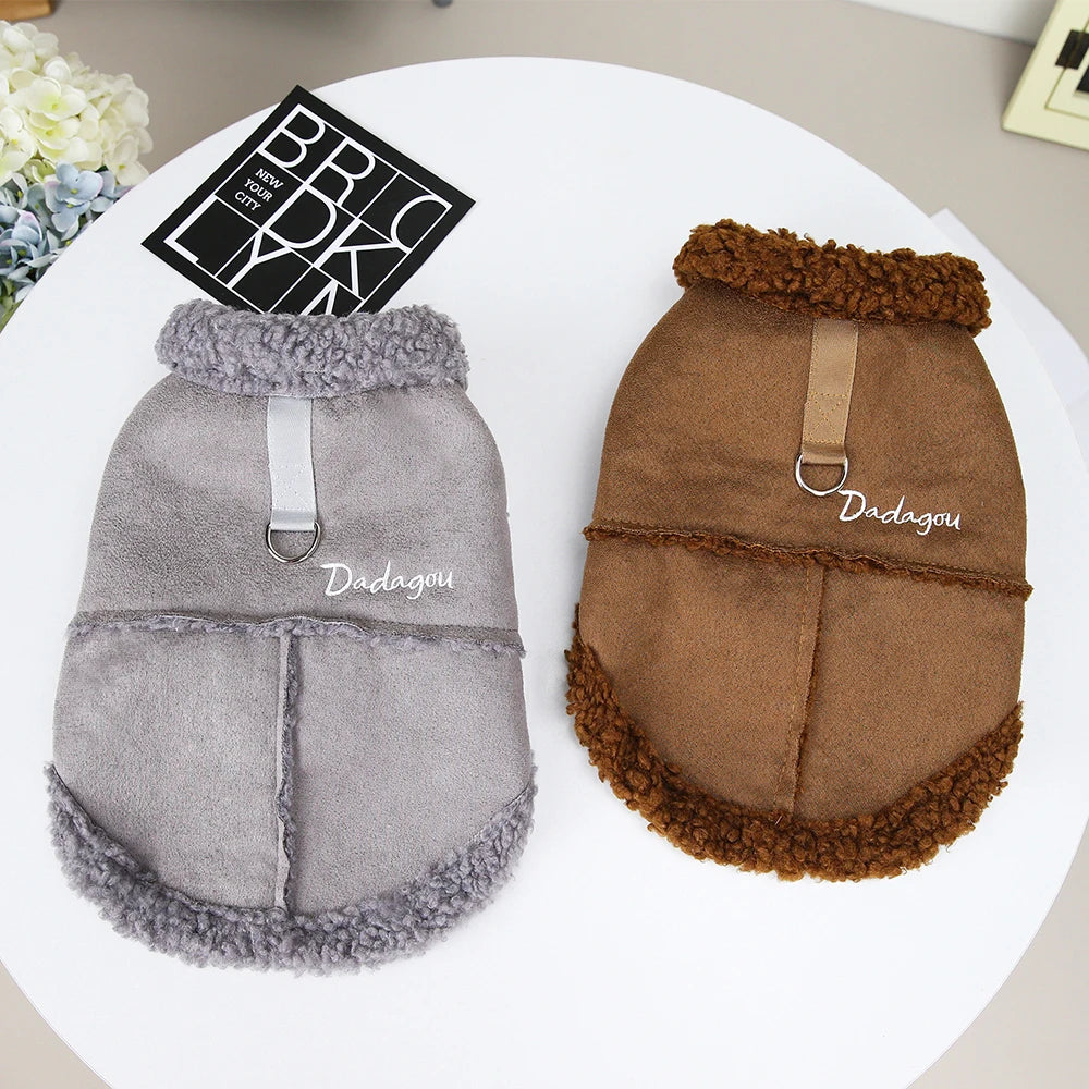 Dog Clothes With Warm Fur Collar