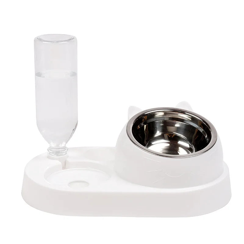New 2-in-1 Cat Bowl Water Dispenser Automatic Water Storage