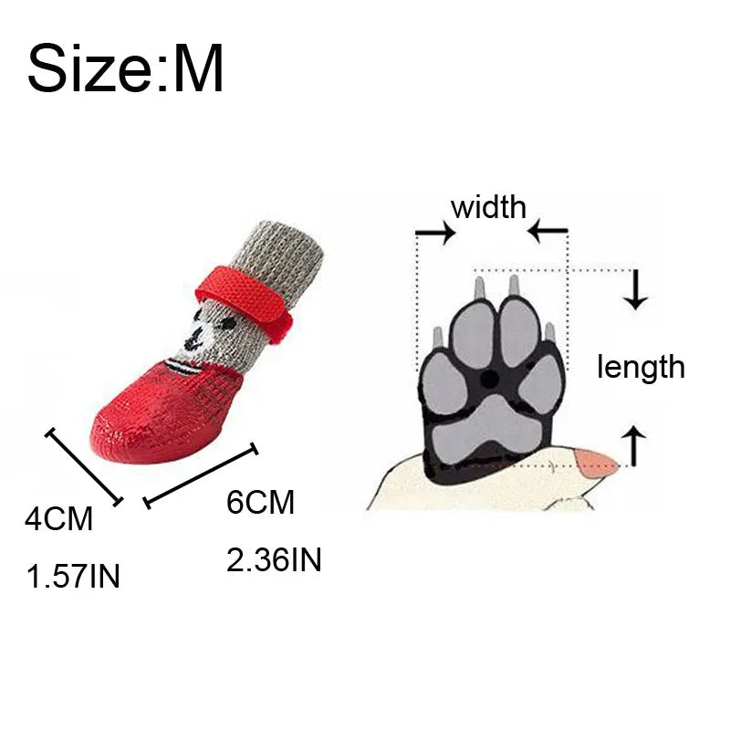 Dog Cat Boots Socks with Adjustable Waterproof