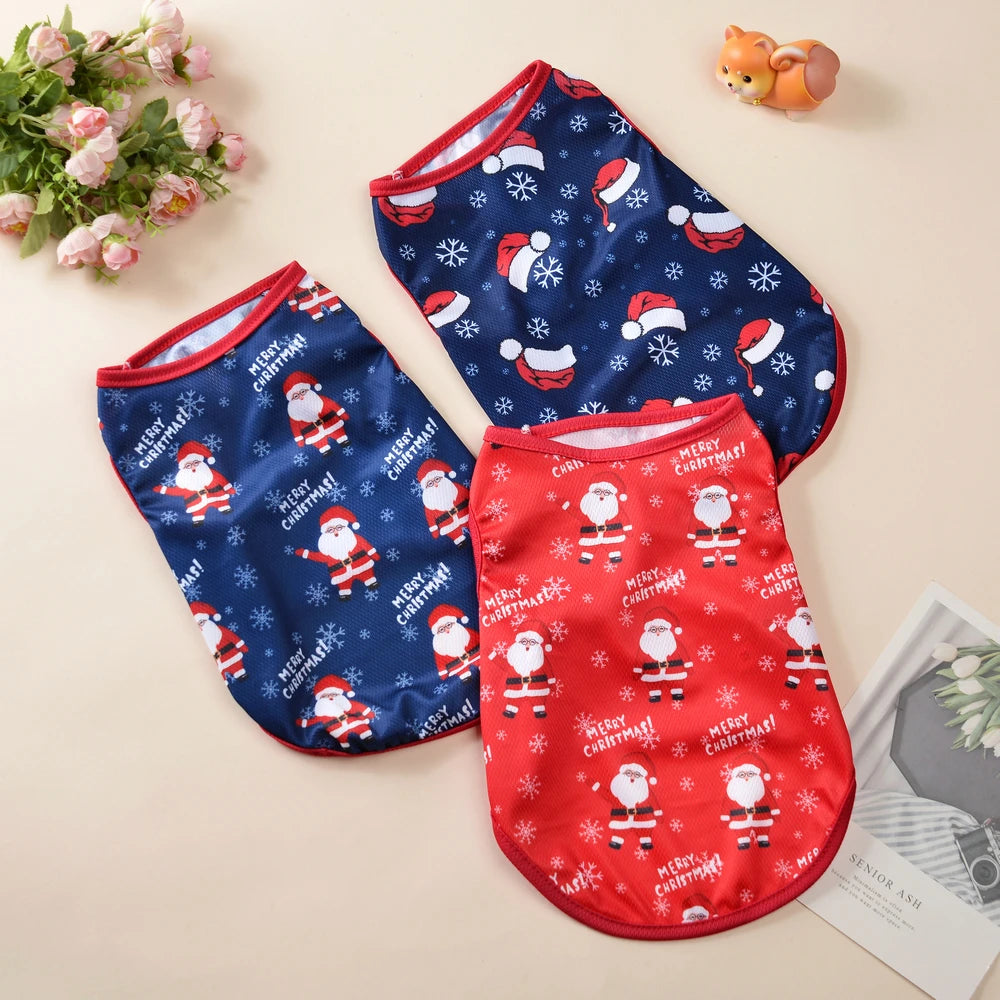 Funny Santa Claus Print Puppy Outfits