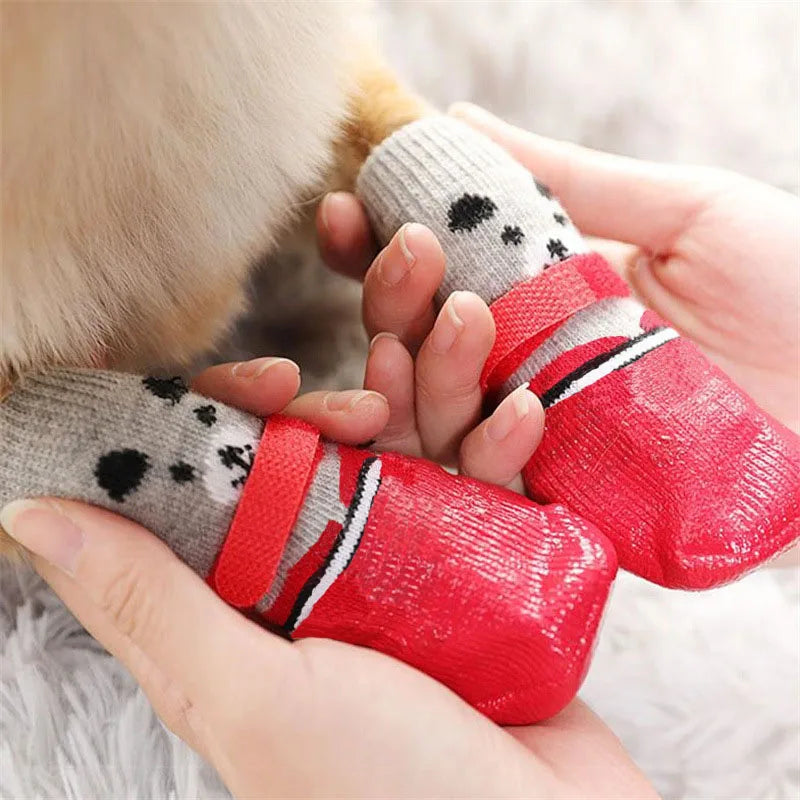 Dog Cat Boots Socks with Adjustable Waterproof