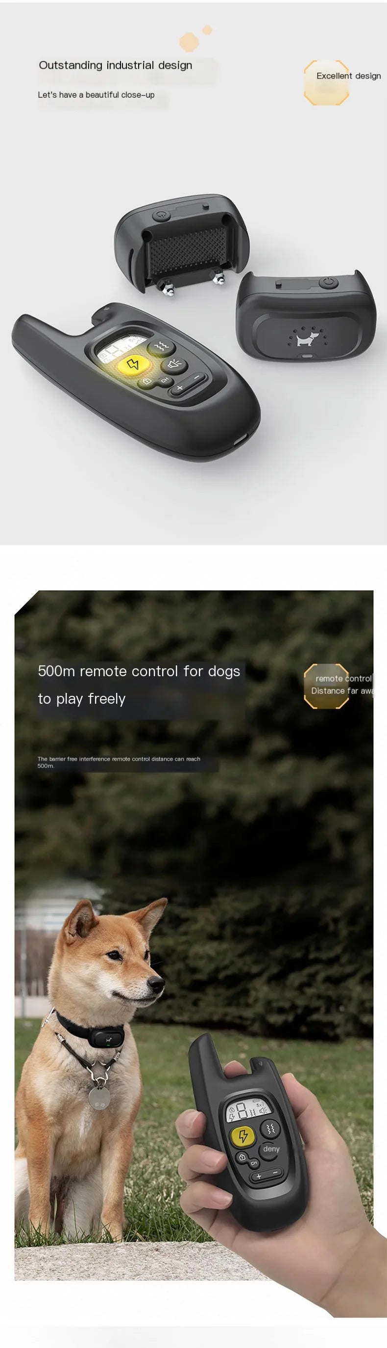 Dog training device remote control barking