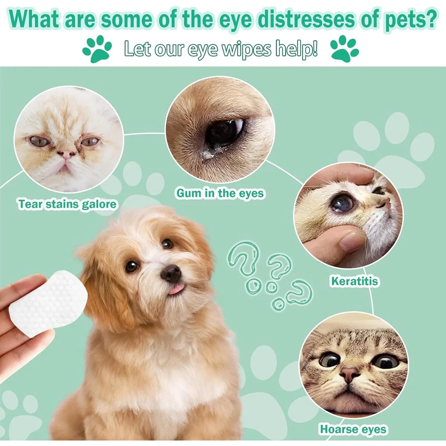 100 Pieces of Pet Eye Wipes