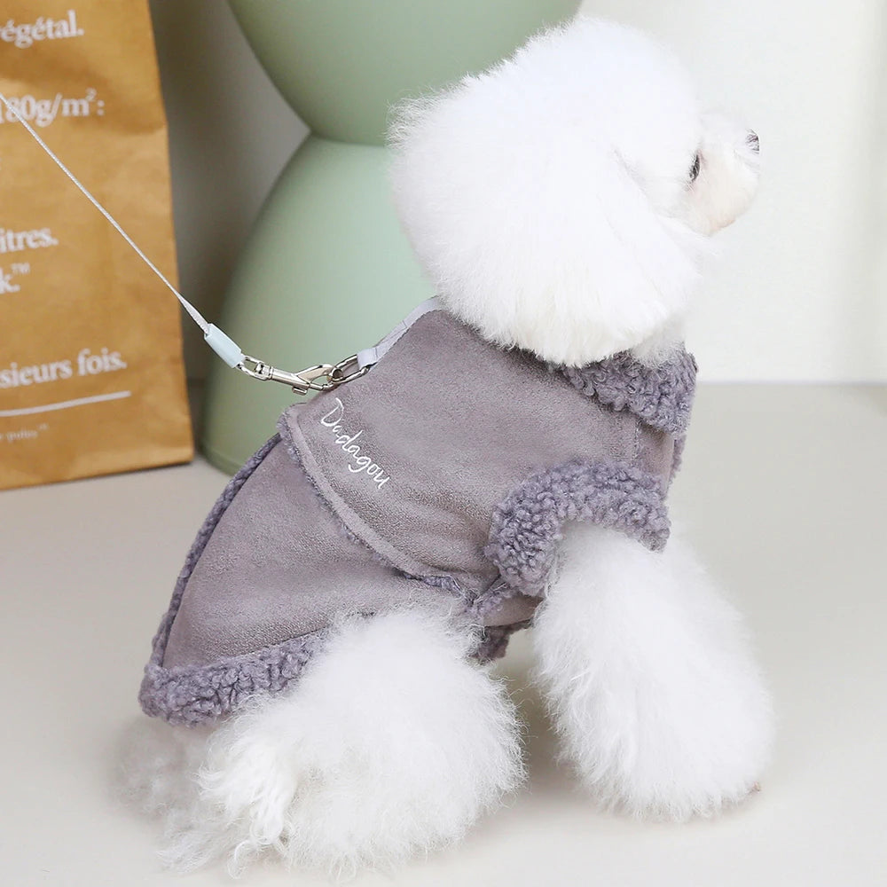 Dog Clothes With Warm Fur Collar