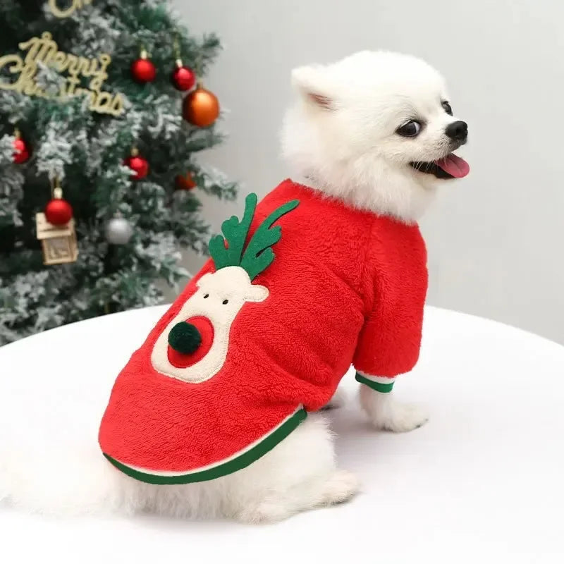 Pet Clothes Elk Santa Claus Hoodies