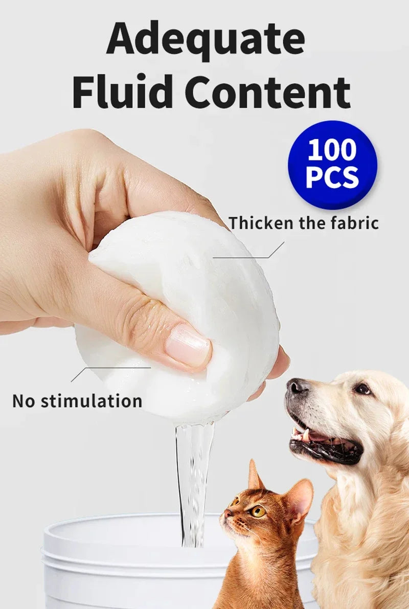100 Pieces of Pet Eye Wipes