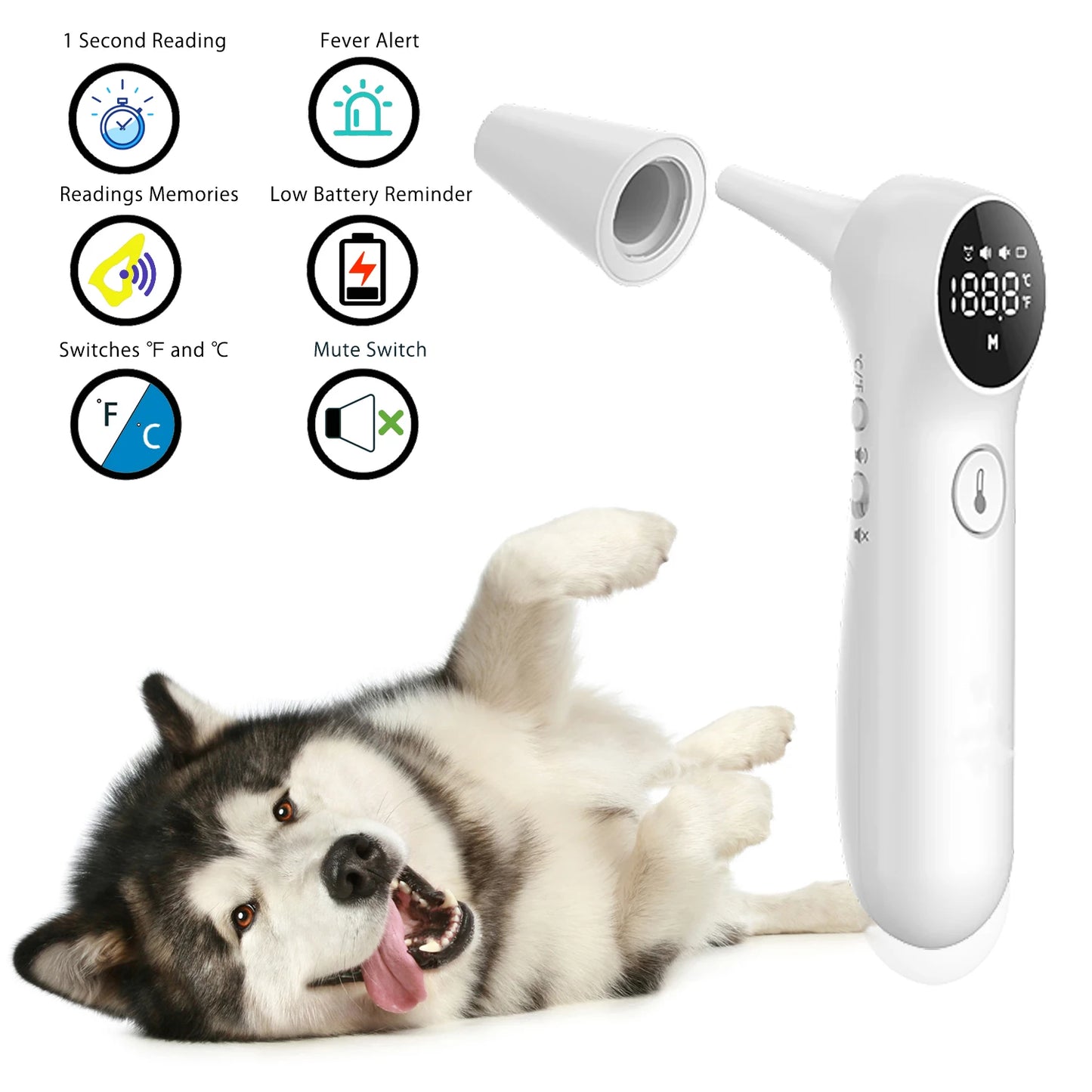Pet Ear Thermometer for Dogs and Livestock