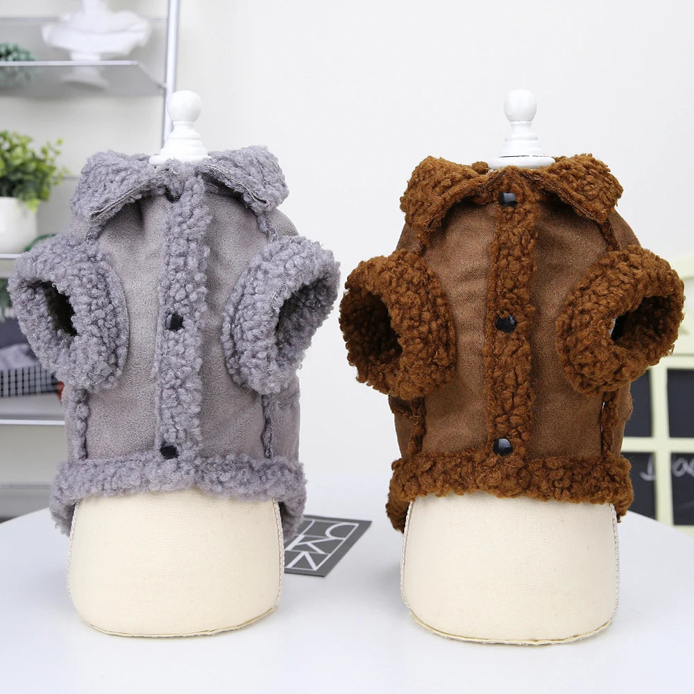 Dog Clothes With Warm Fur Collar