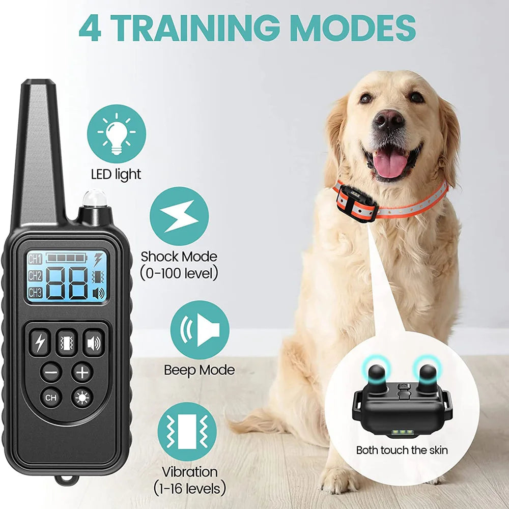 800m Digital Dog Training Collar Waterproof Rechargeable Remote Control