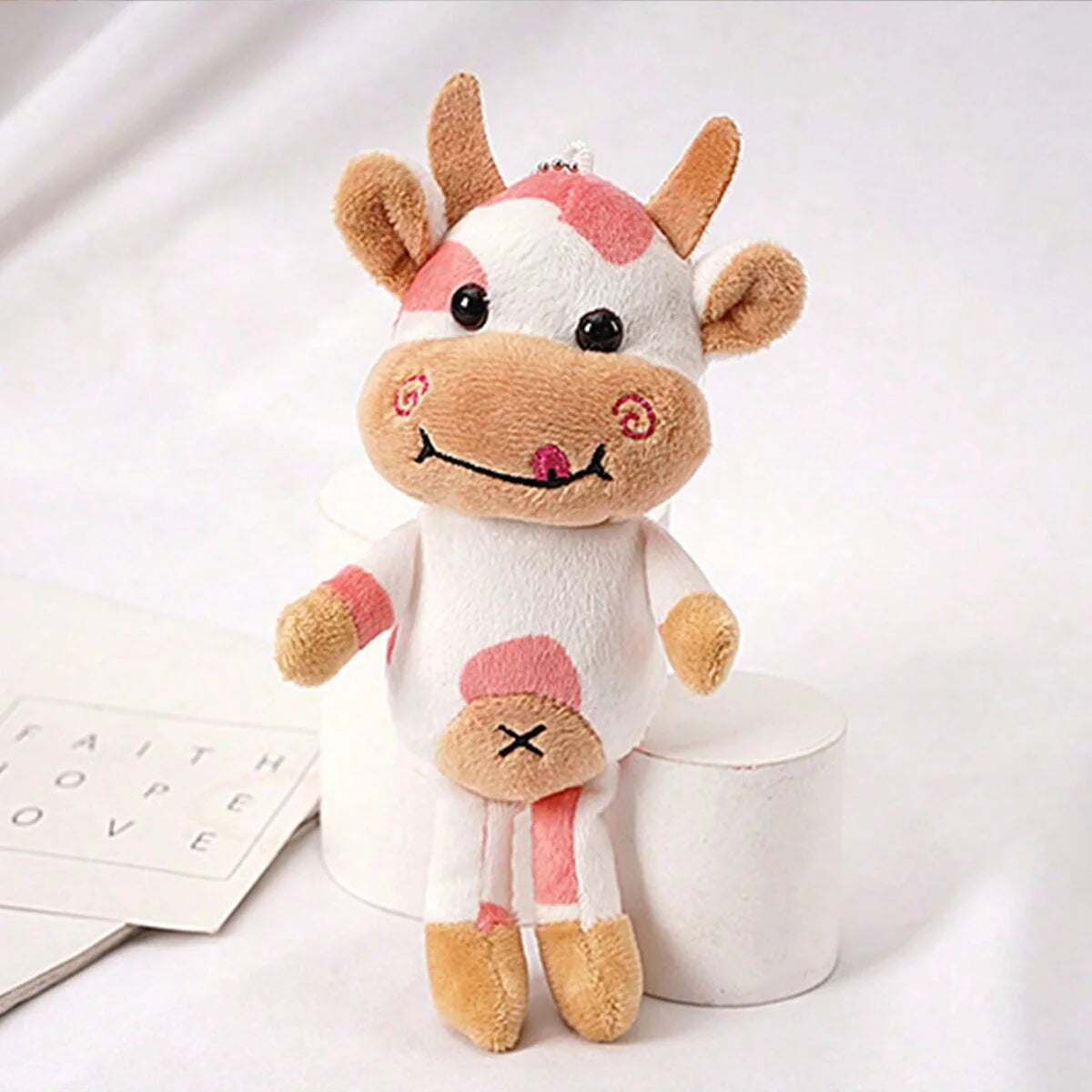 1pc-Cute pet cow plush toy