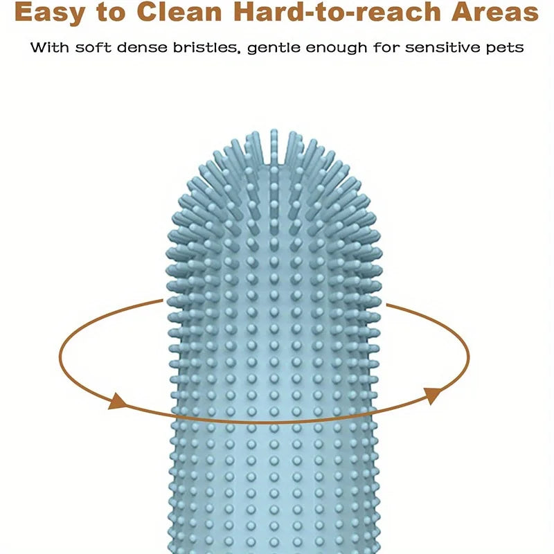 Dog Toothbrush, 360° Cleaning Finger Toothbrush
