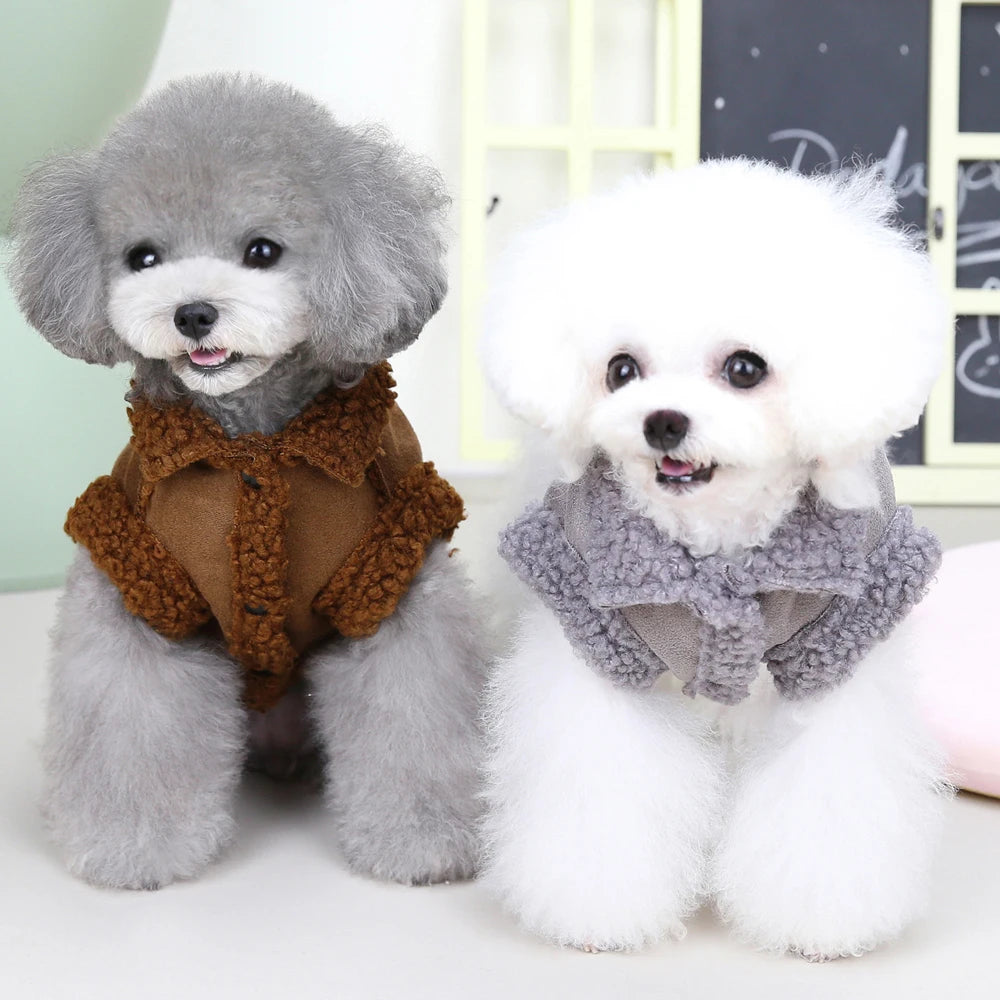Dog Clothes With Warm Fur Collar