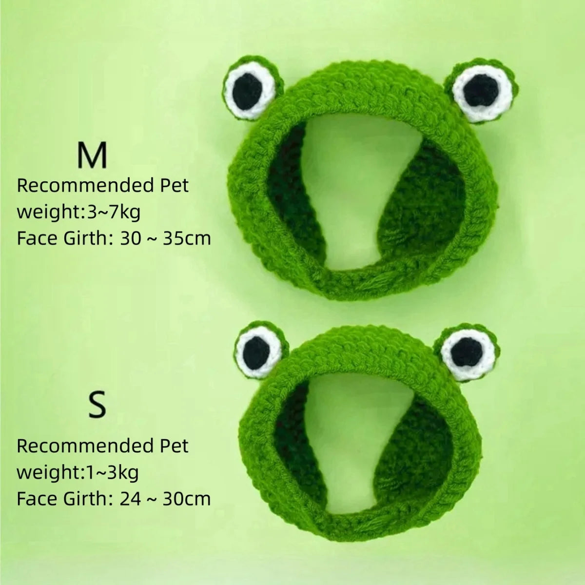 1pc  Green Knitted Frog Shaped Pet Hat