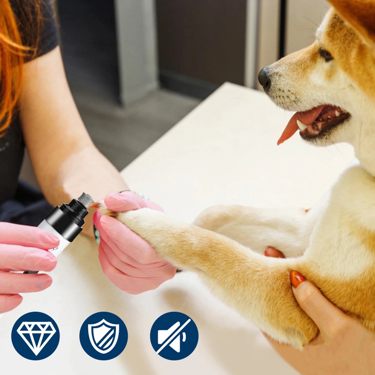 Pet Nail Grinder, Quiet Electric Nail Clipper with USB Rechargeable