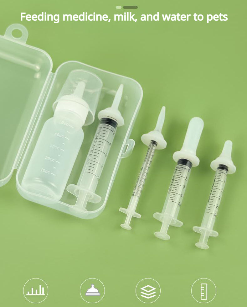 Pet Bottle Syringe Suit Newborn Kitten Feed Device
